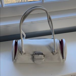 Cole Haan White Alexa Barrel Purse